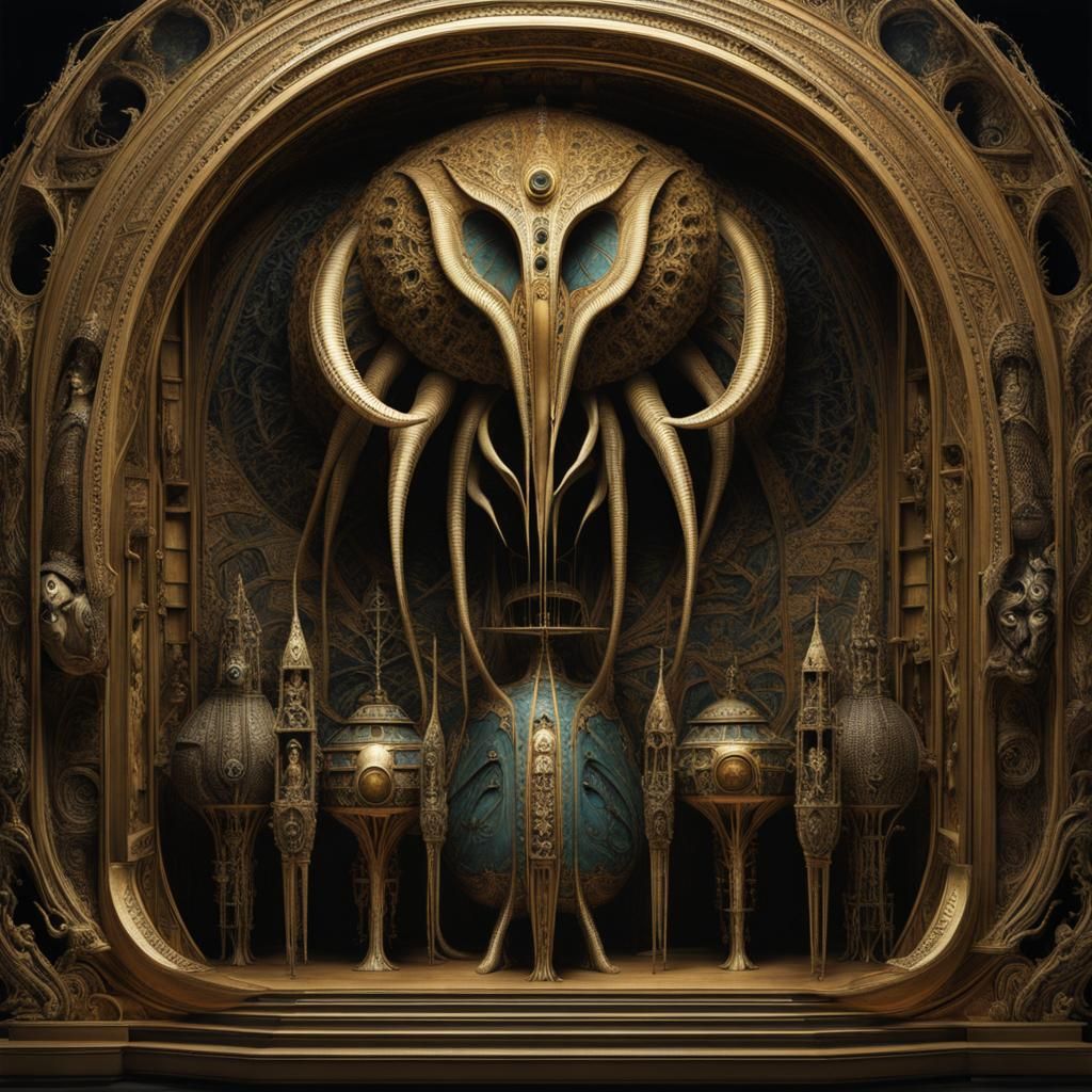 Cryptid Taxidermy in Art Nouveau Style