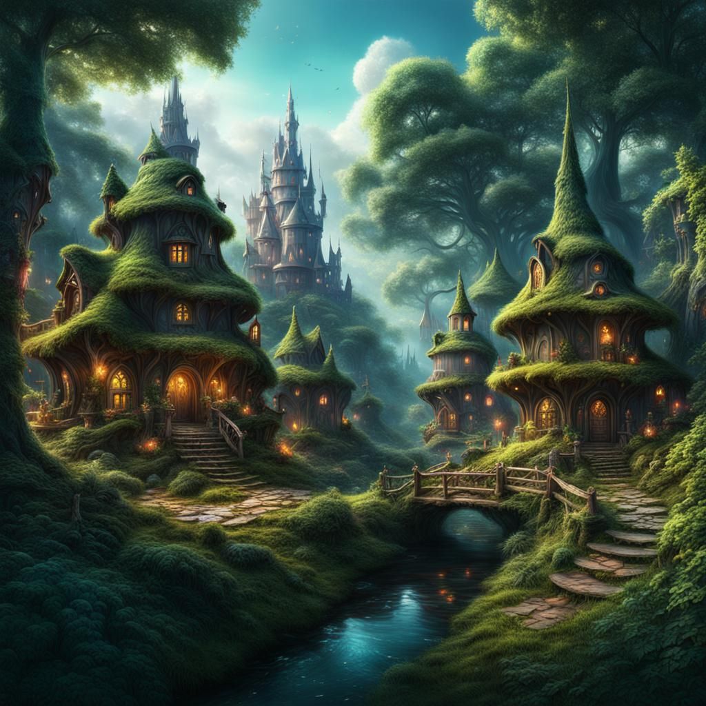Enchanting Fairy Village Hidden in Forest