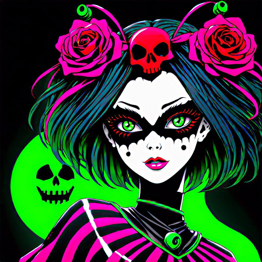 Ethereal Poison Girl: A Digital Art Portrait