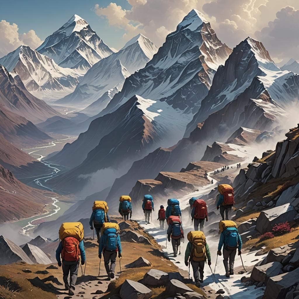 Students Climb Everest: Epic Matte Painting