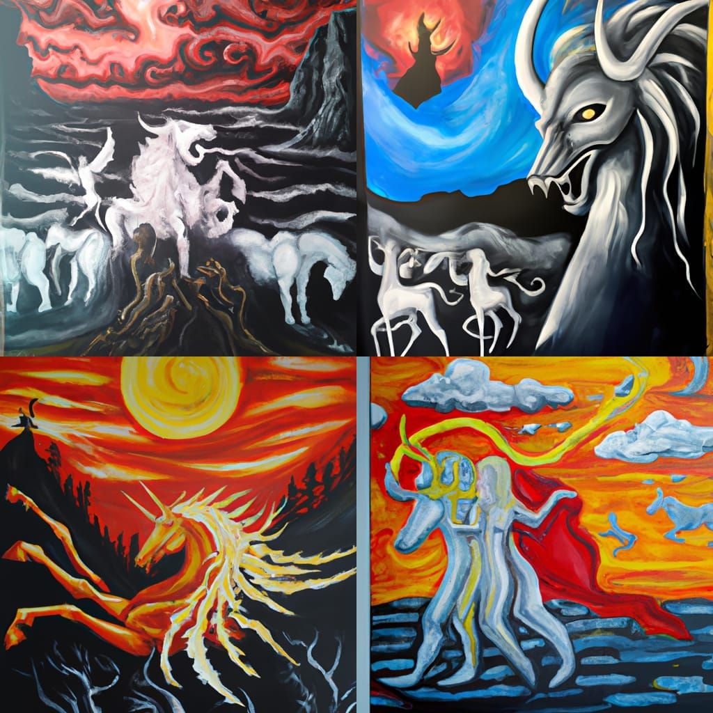 Norse Mythology Painting in Acrylic on Canvas
