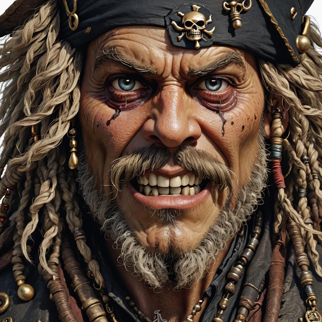 Pixar-Style Pirate Portrait with Eye Patch