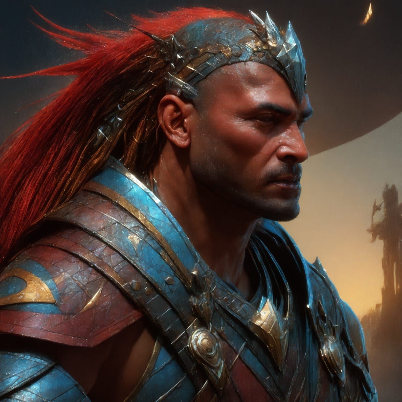 Epic Warrior Portrait in High Fantasy Style