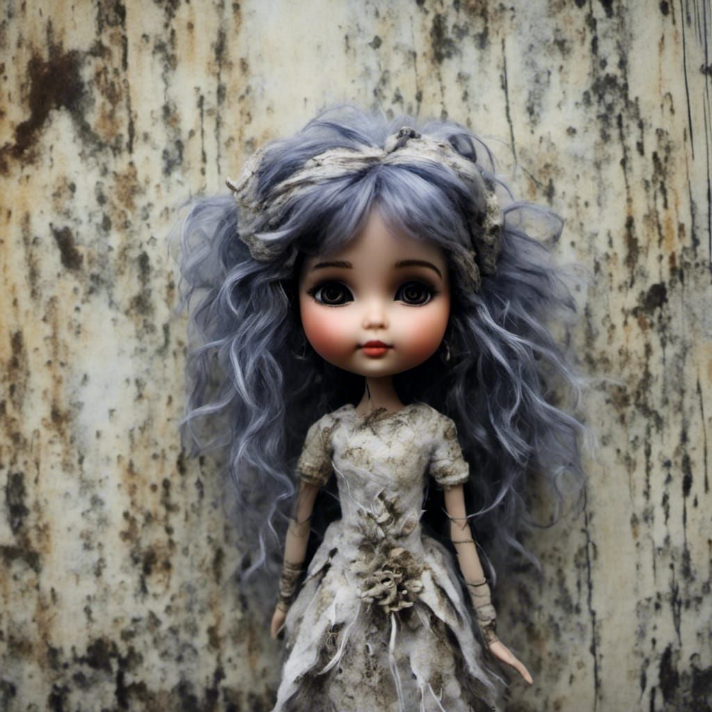 Chibi Porcelain Doll in Graffiti Art Style