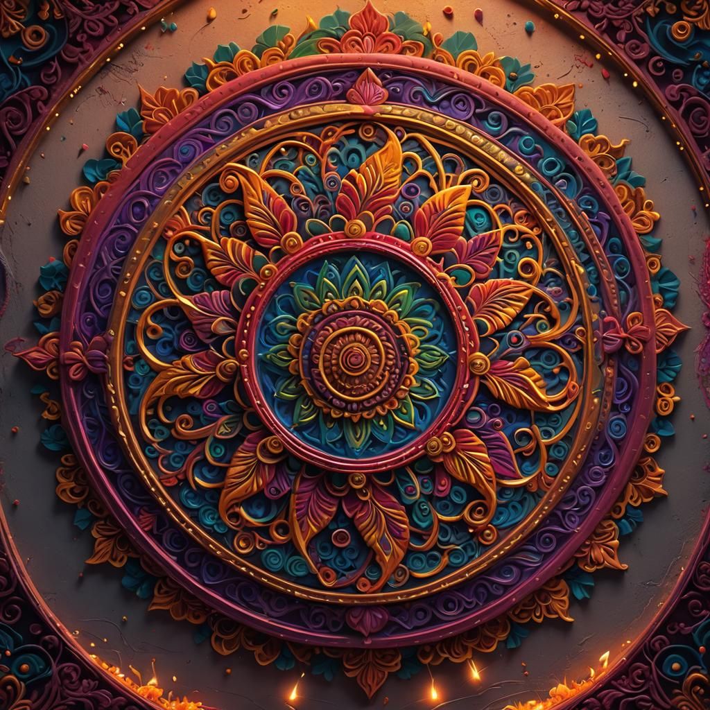 Intricate Rangoli Designs: Digital Light Installation Concep...