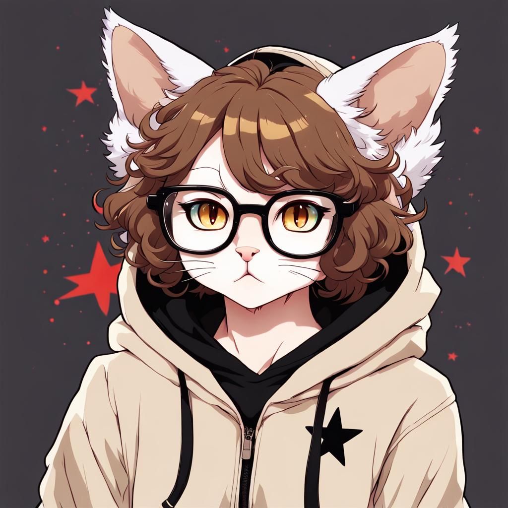 Anime Style Non-Binary Furry with Angel Wings