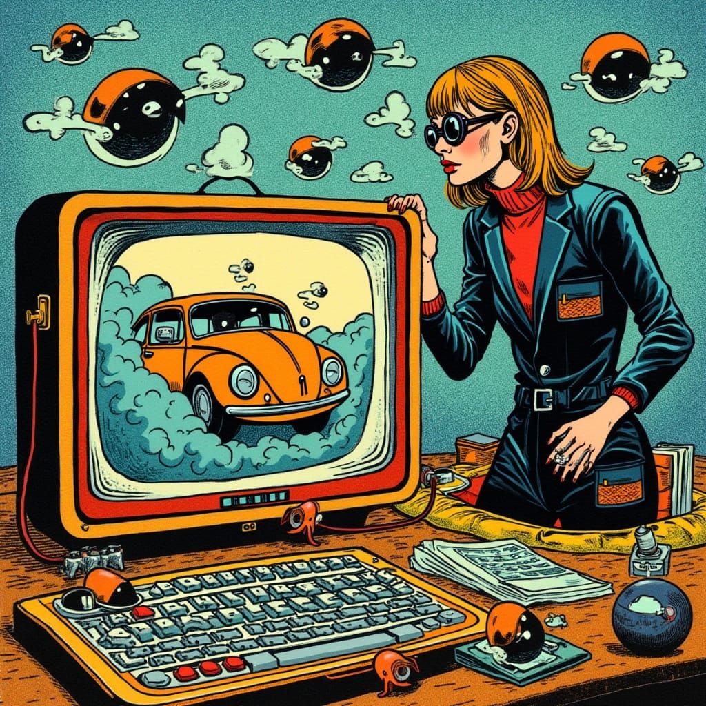 Retro-Futuristic Dreamscapes in Neon Sci-Fi