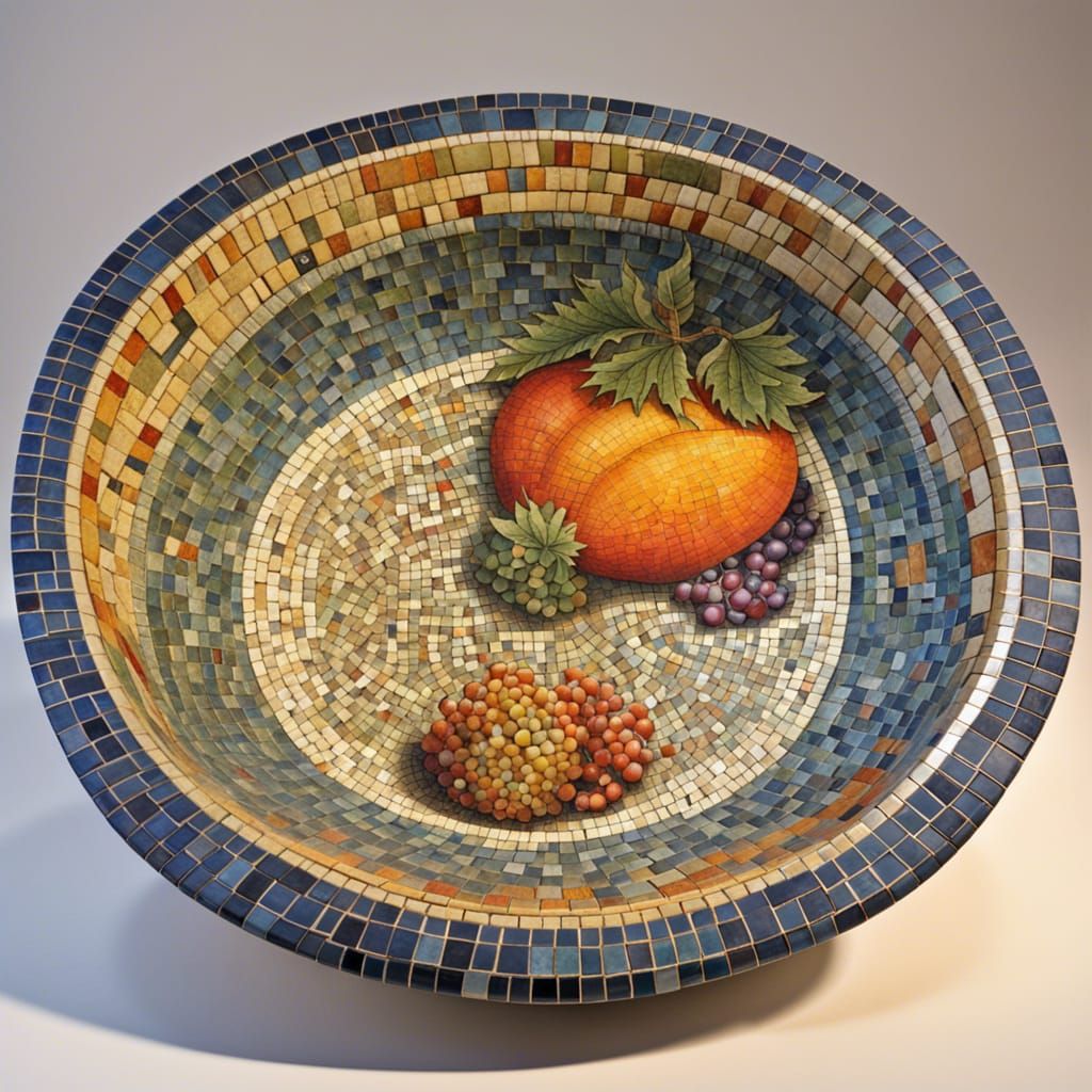 Fruit Bowl in Da Vinci Mosaic Style