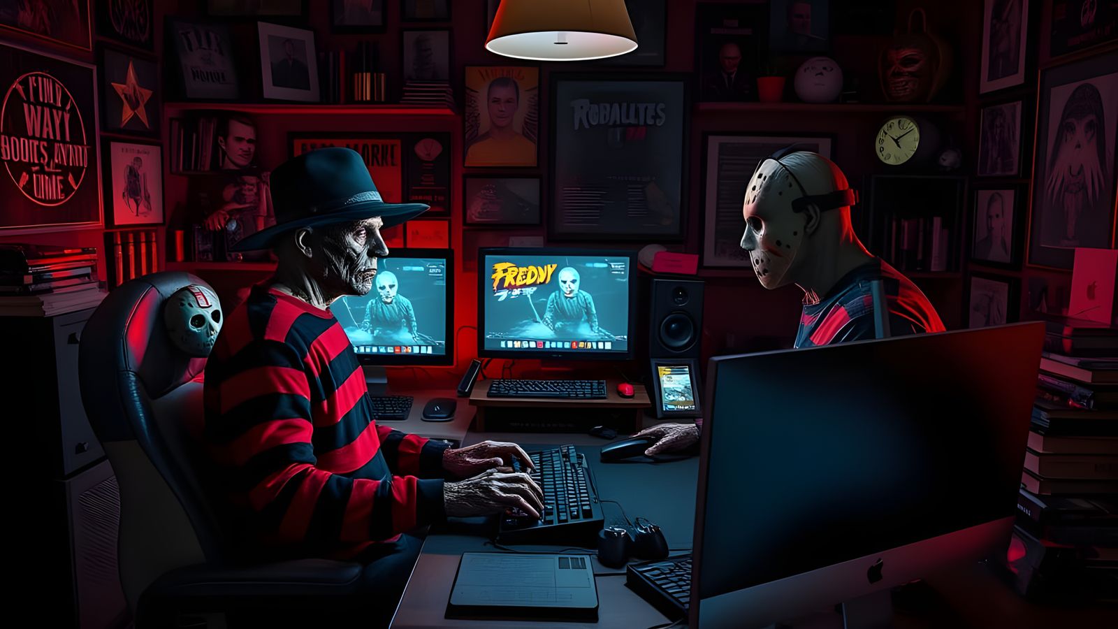 Freddy vs Jason: Horror Icons Gaming in a Man Cave
