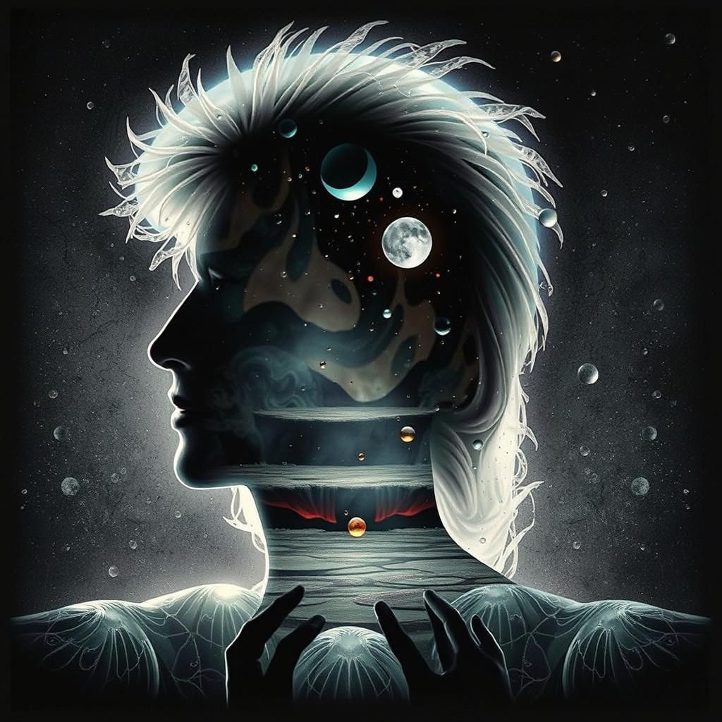 Ethereal Dew Drops in Surrealist Organicpunk Style