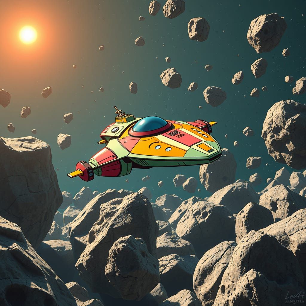 Extraterrestrial Odyssey in Hyperrealistic Cartoon Style