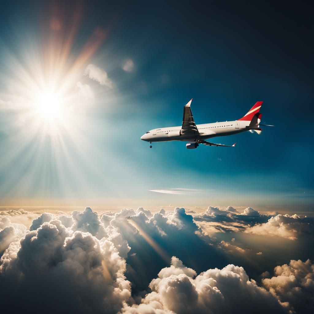 Cinematic Plane Glides Through Parting Clouds