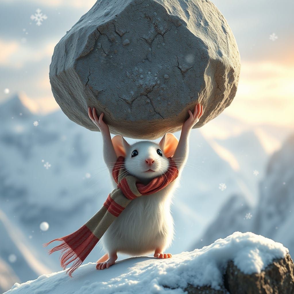 Strong Little Mouse Defies Gravity with Heavy Stone