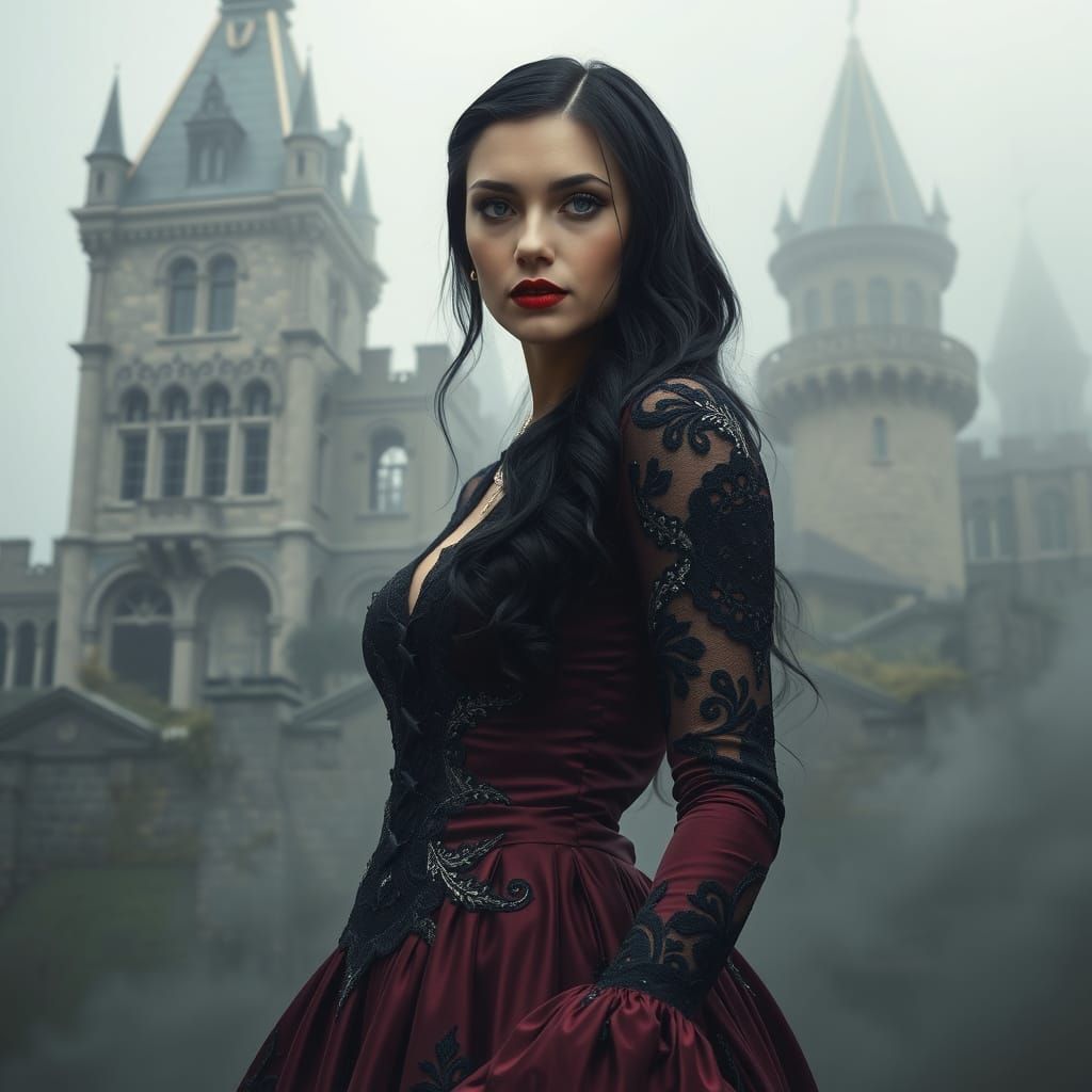 Gothic Romance in Deep Burgundy and Velvet
