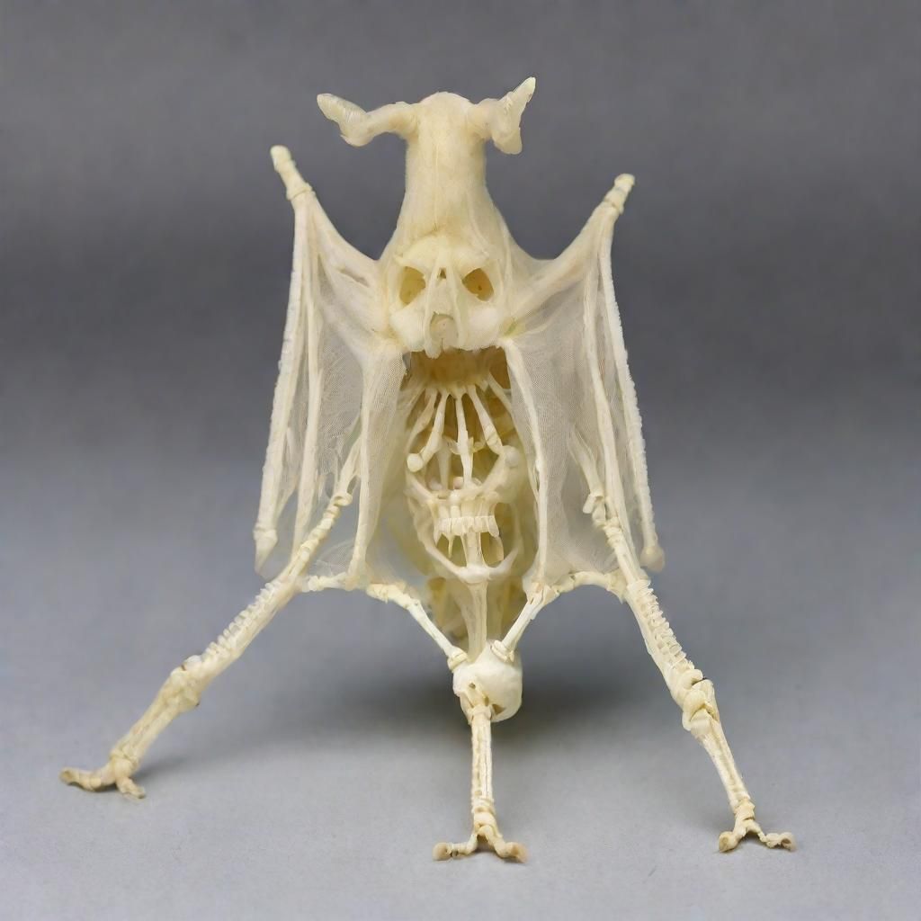 Fluffy White Fruit Bat Skeleton