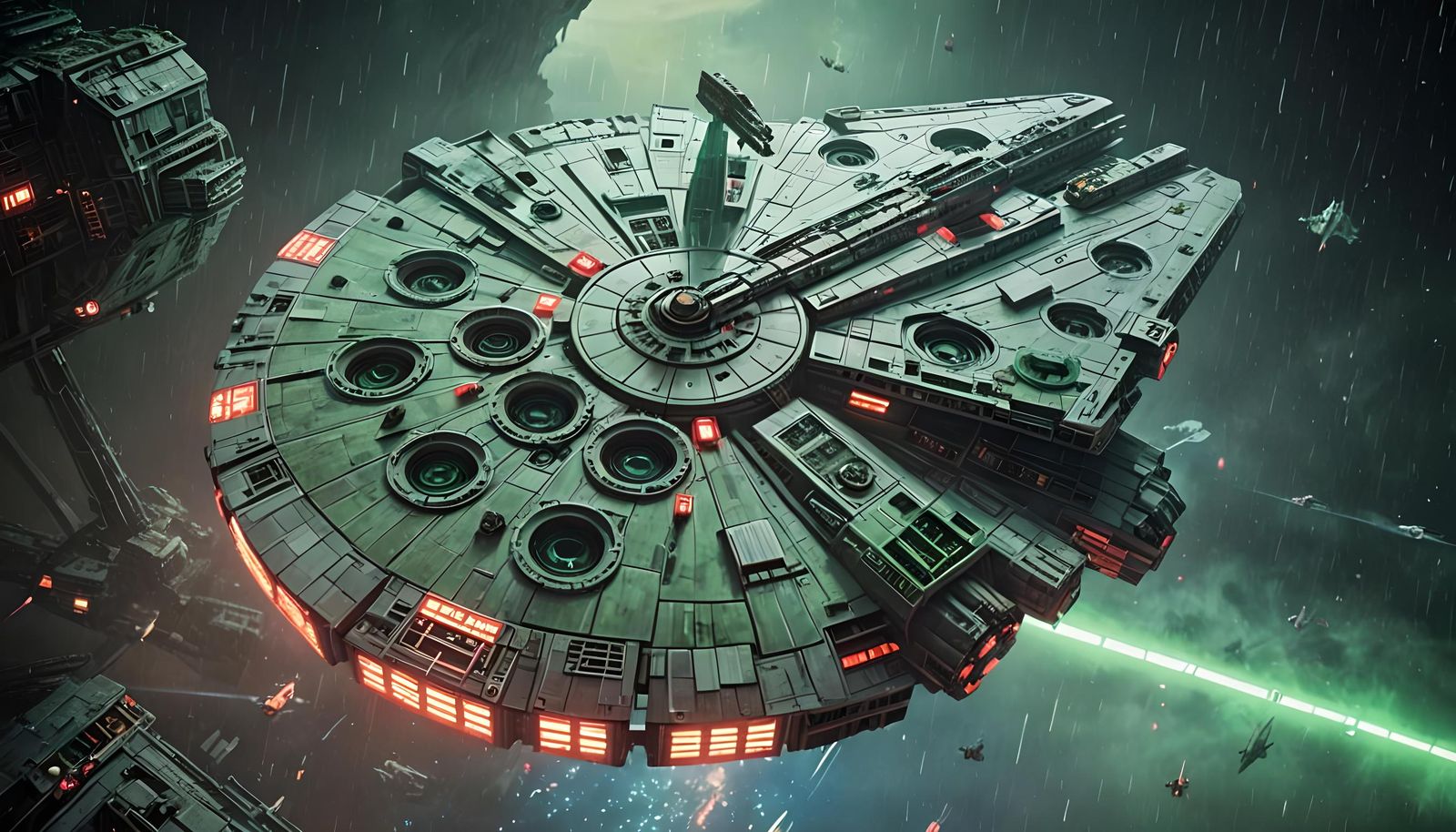 Millennium Falcon: Hyperrealistic Star Wars Scene