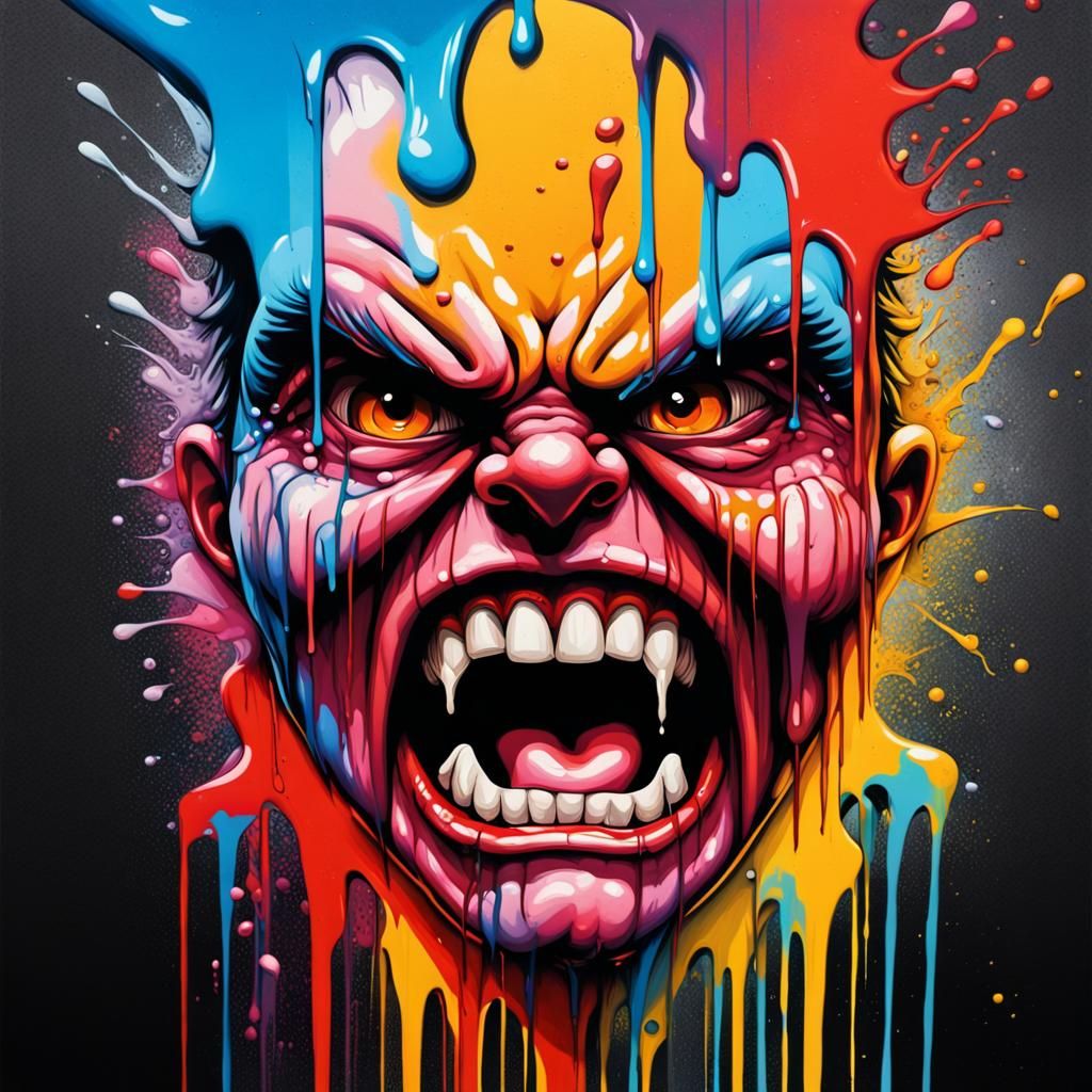 Vibrant Graffiti Art in Splash Art Style