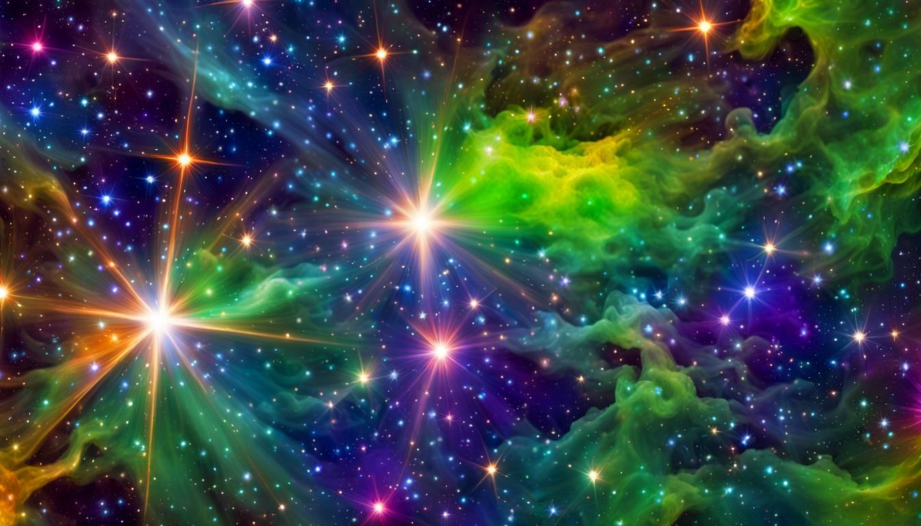 Plasma Star Cluster in Deep Space: Ultra Macro Photography