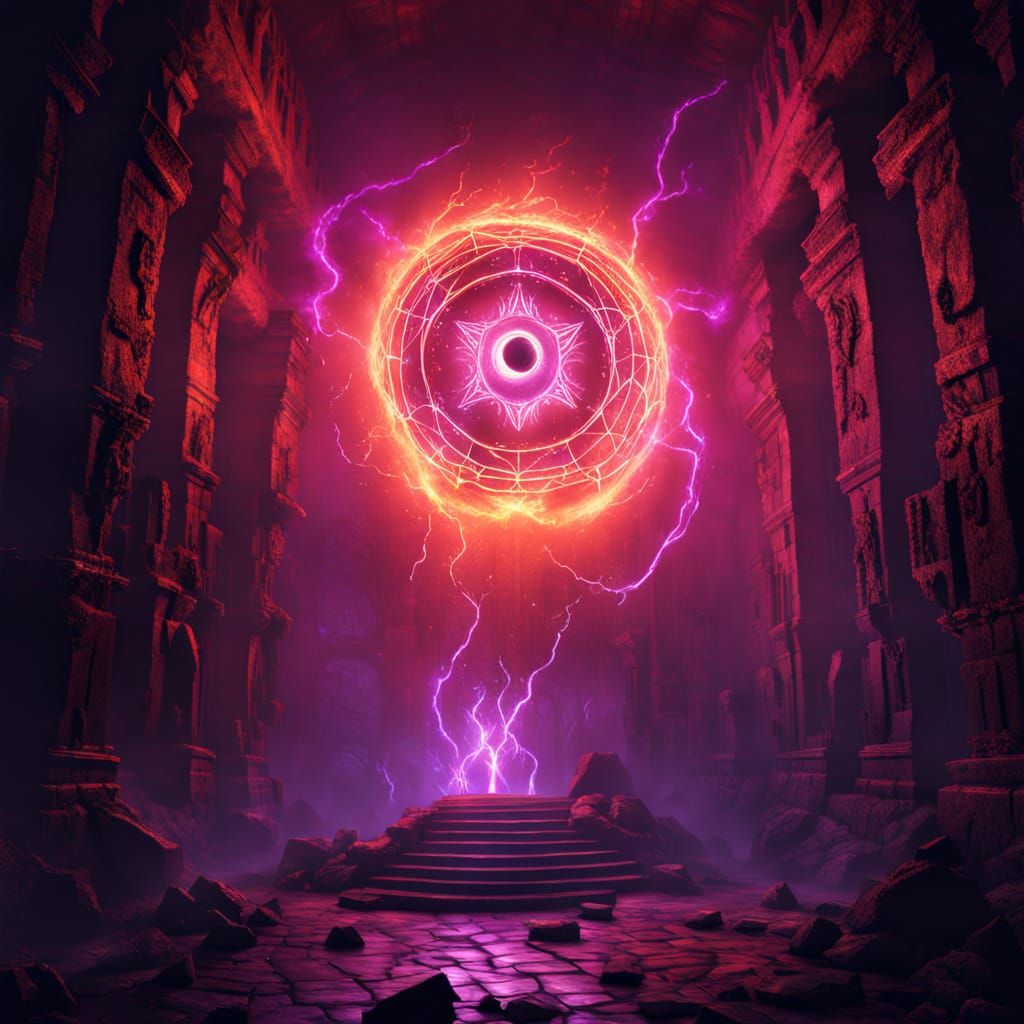 Menacing Beholder in a High Fantasy Dungeon