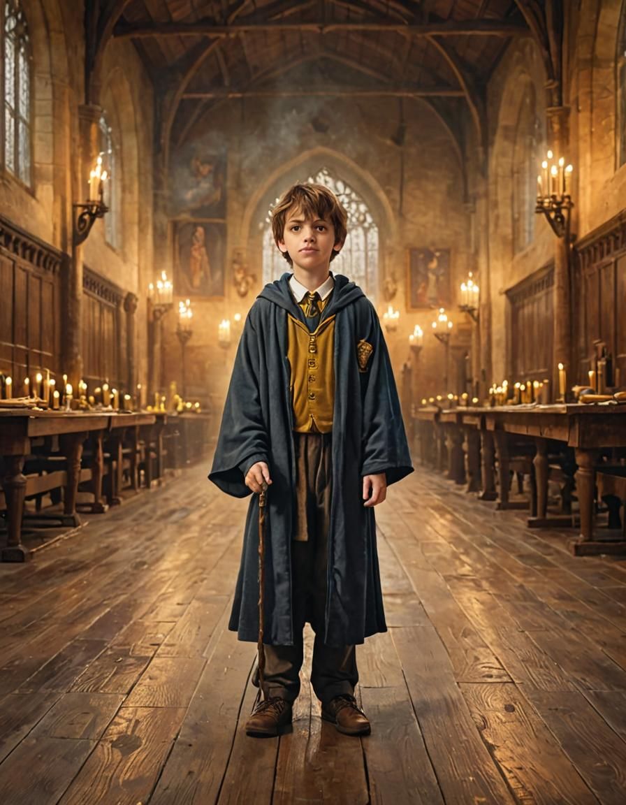 Boy Wizard in Hogwarts: Watercolor Concept Art