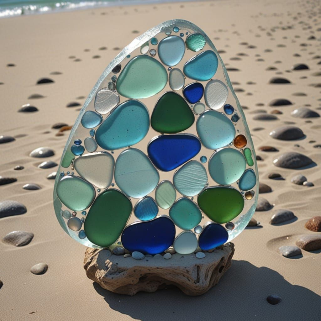 Beautiful Sea Glass Sculptures