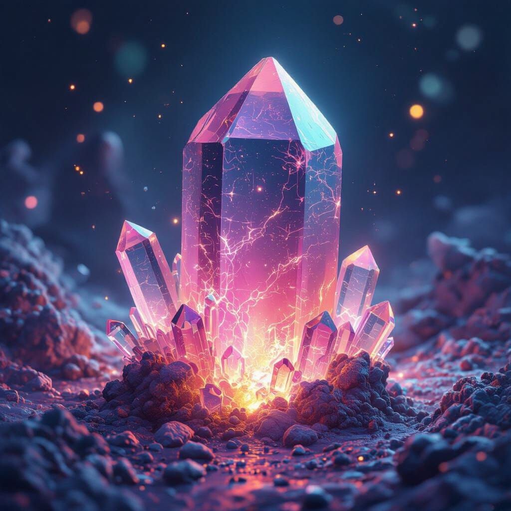 Bioluminescent Tourmaline Crystal with Zone Growth