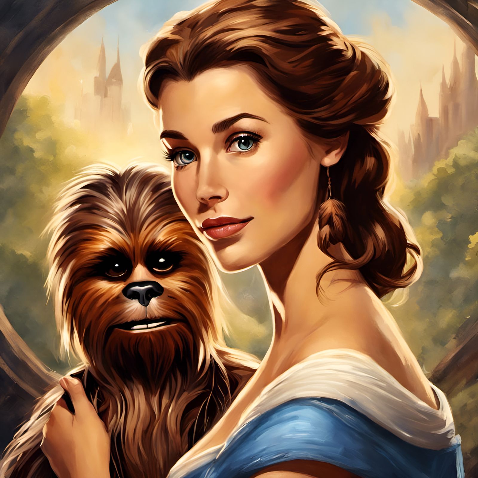 Belle and Chewbacca Portrait by Clive Barker