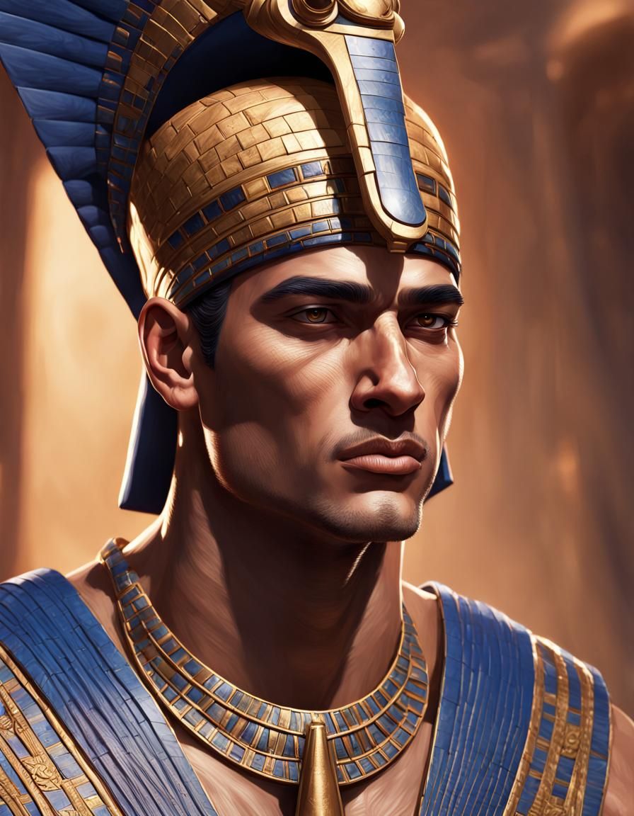 Hyperrealistic Egyptian Pharaoh Portrait