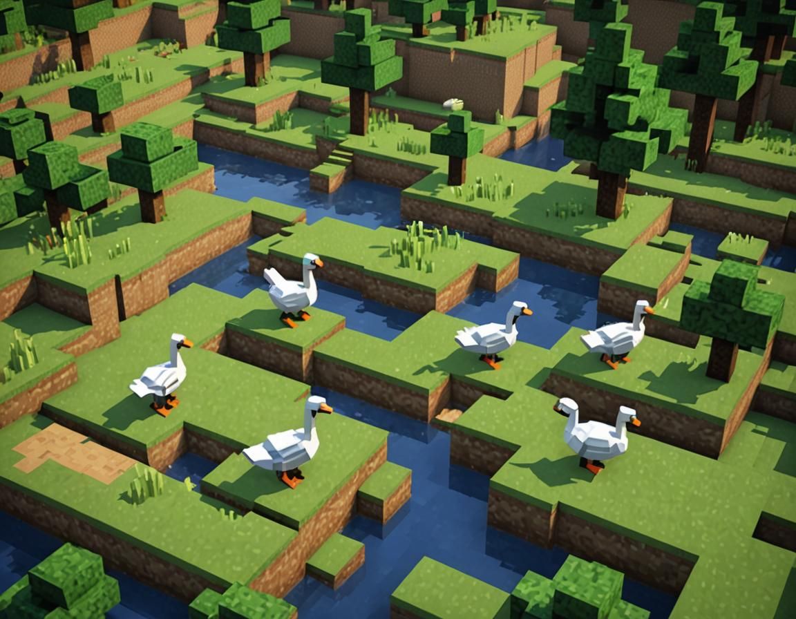Geese in Minecraft World