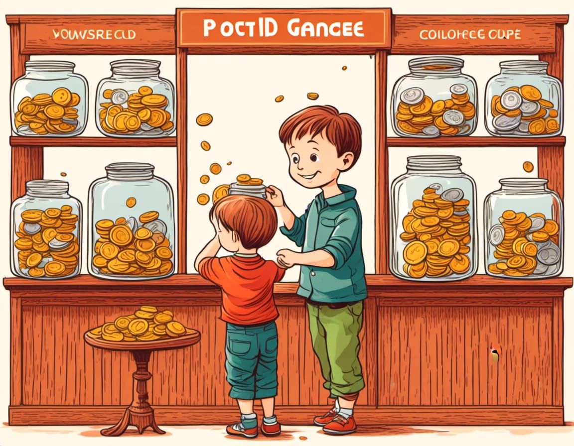 boys collecting coins in a jars