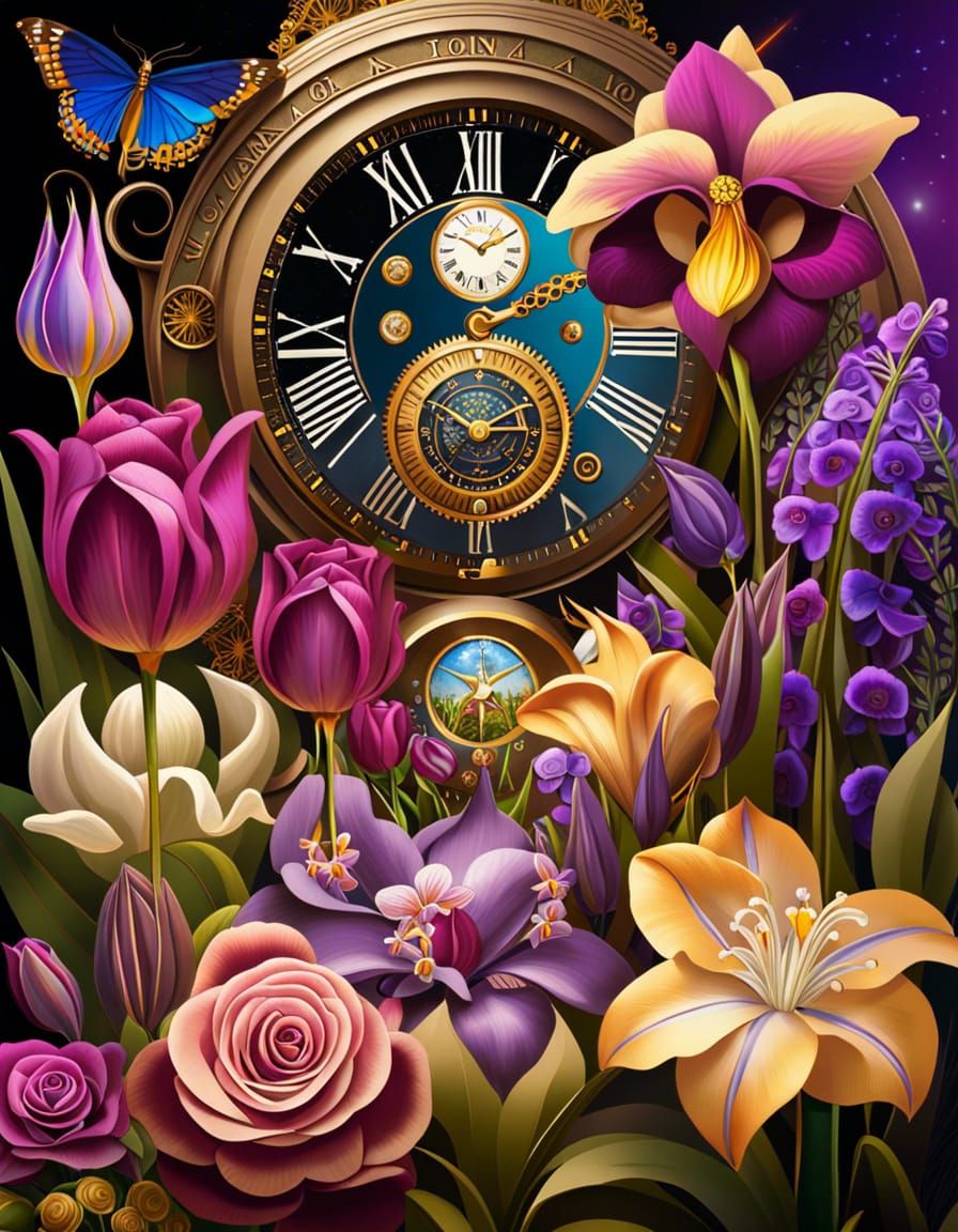 Clockwork Roses, Tulips, Star-lilys and 
Orchids