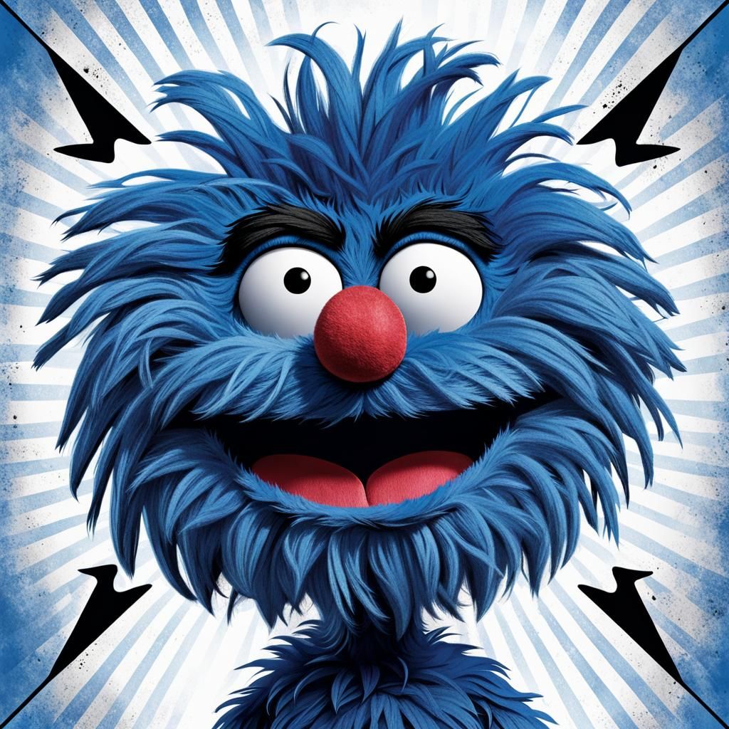 Grover Bullseye: Fuzzy Muppet Poster Art