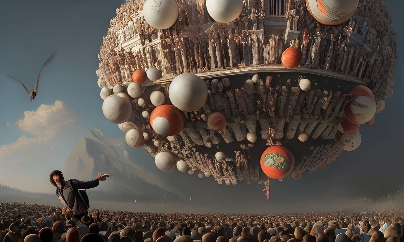 Giant Juggler with Human Bowling Pins