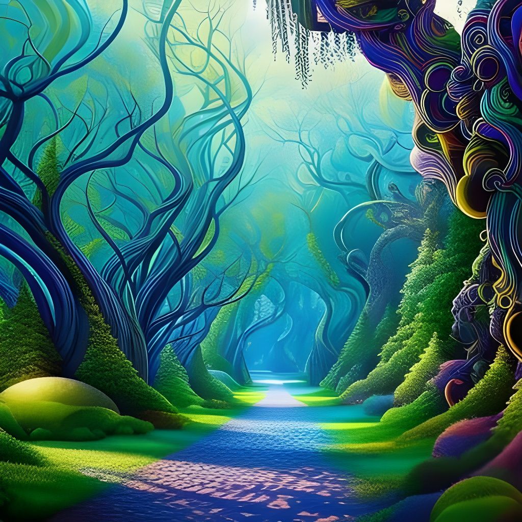 Intricate Tree Illustration in Gouache Style