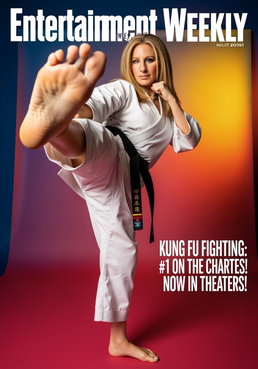 Barbra Streisand: Kung Fu Fighting on Magazine Cover