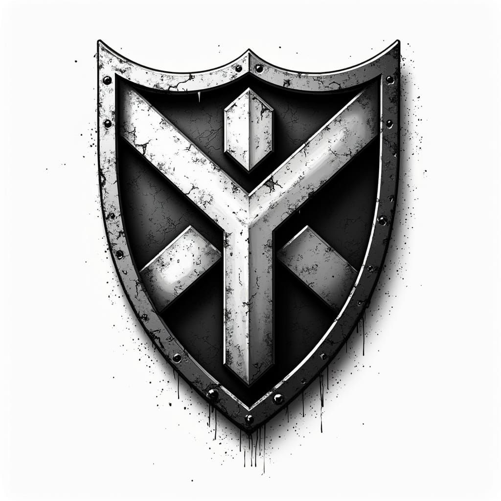 Abstract Shield Emblem Logo in Vector Style