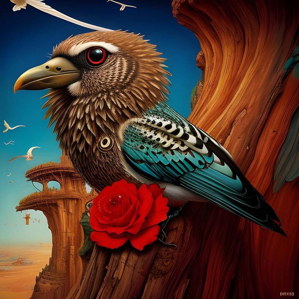 Surreal Maximalist Composition in Contemporary Style