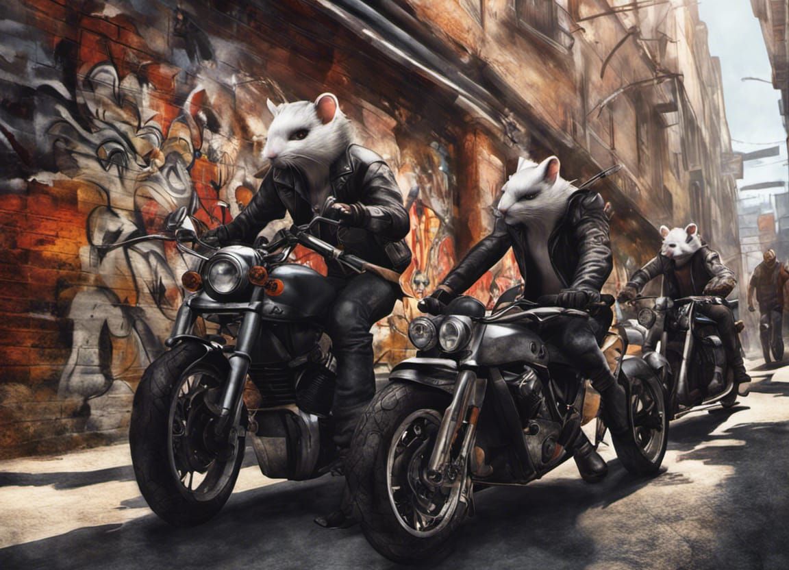 Biker Mice Gang in Anime Realistic Style
