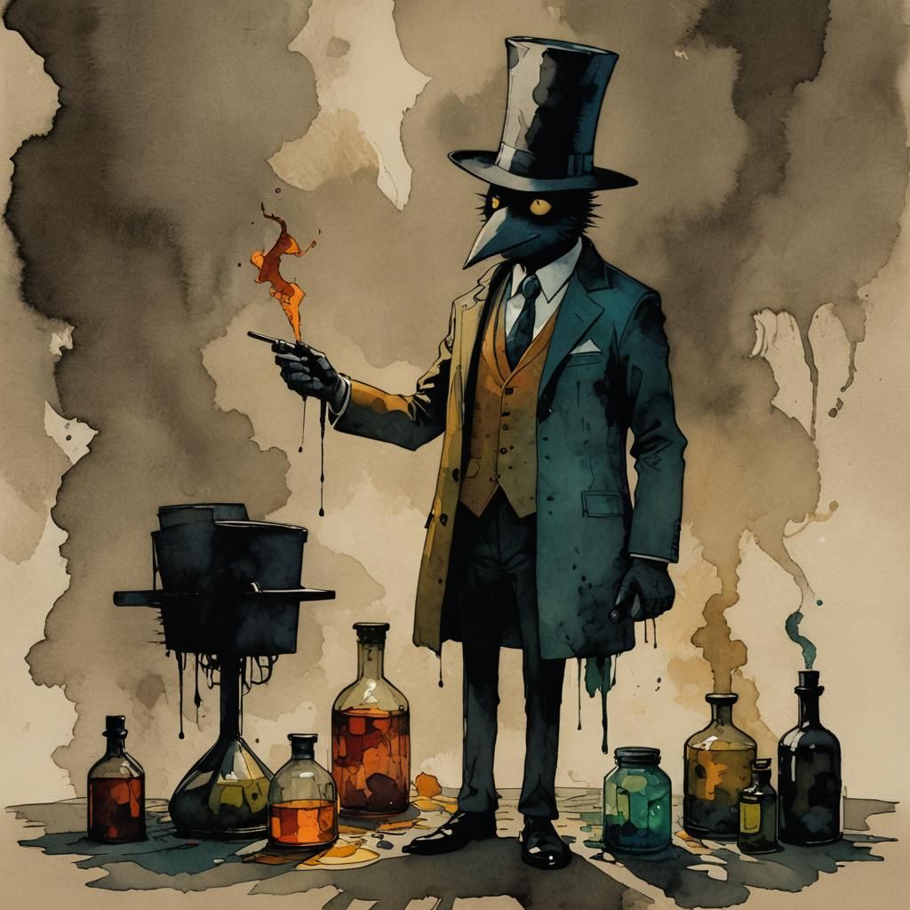 Shadowy Attorney in Alcohol Ink Style
