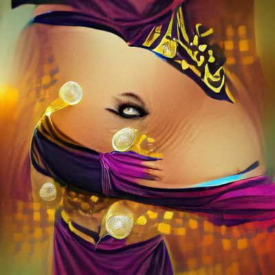 Elegant Bellydancer in Traditional Costume