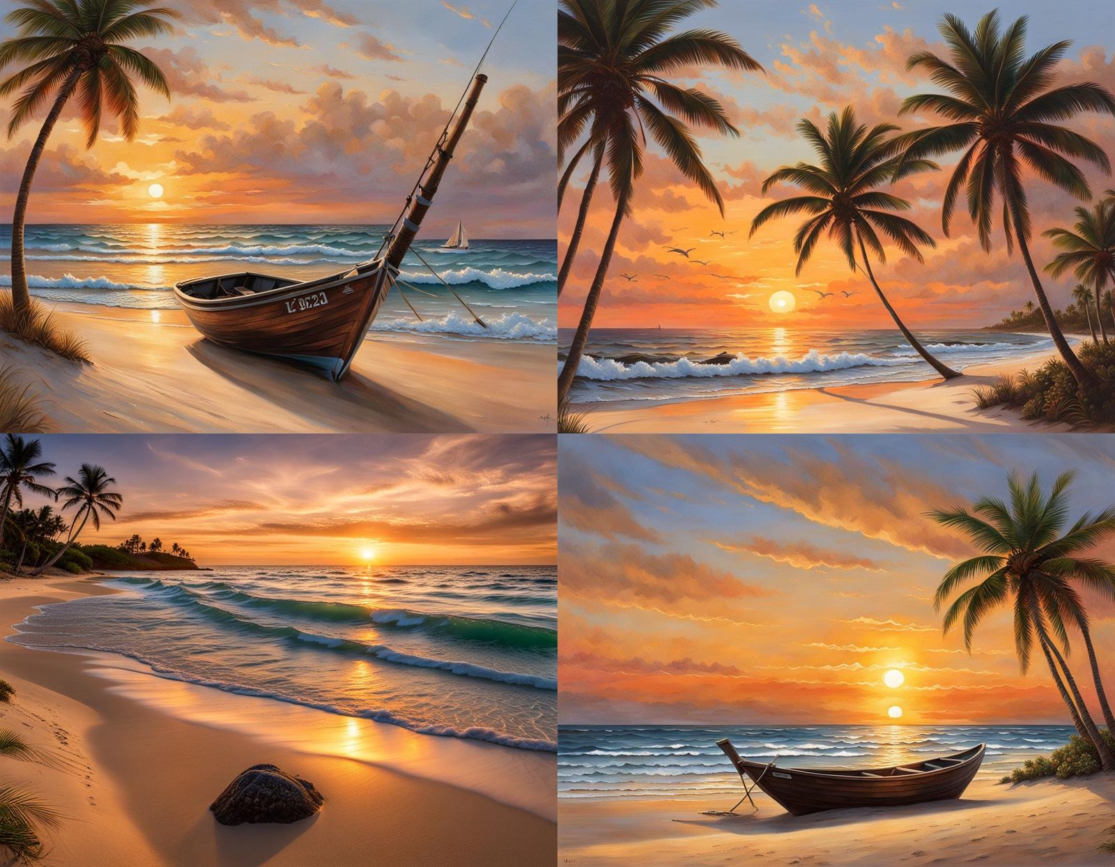 Tranquil Sunset on Sandy Beach: Seaside Serenity