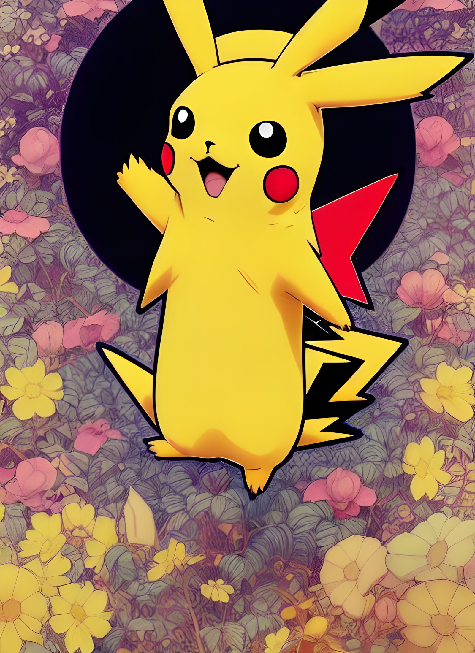 Pikachu as Art Nouveau God in Tokyo Streetwear