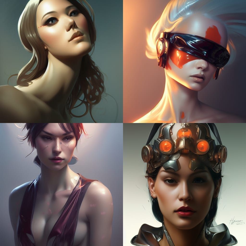 Detailed Portrait in Latex, Hyperrealistic Concept Art