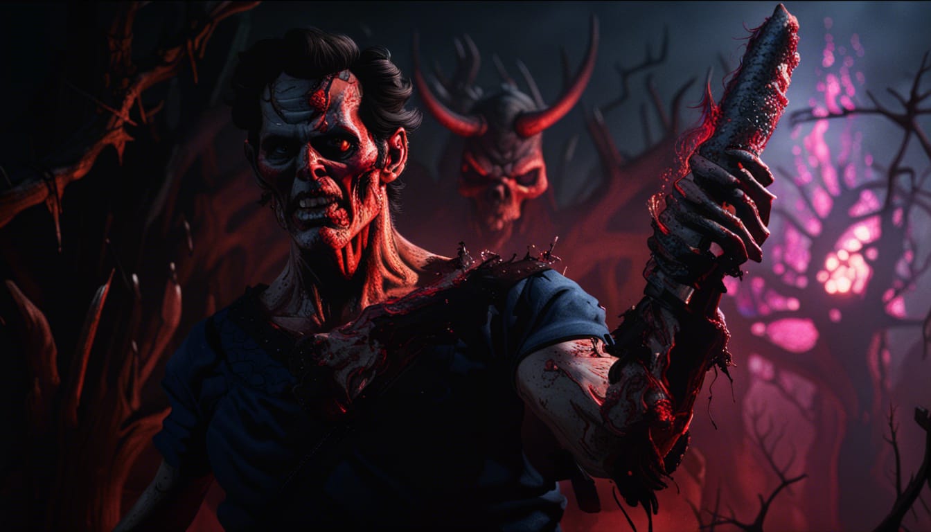 Demon Ash from Evil Dead: Detailed Matte Painting