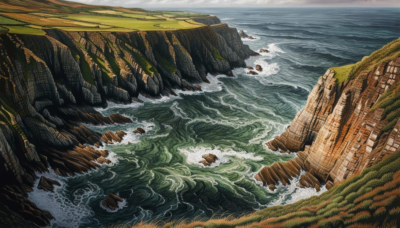 Hyperrealistic Scottish Coastline with Volumetric Lighting