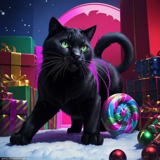 Armored Panther Cat in Christmas Candy Battle