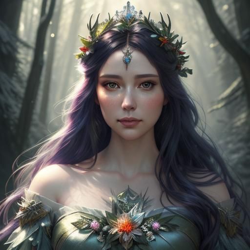 Enchanting Winter Princess Portrait with Christmas Magic