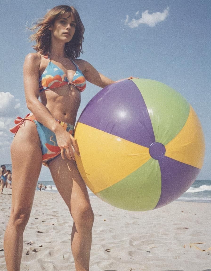 Nastassia Kinski's Joyful Beach Ball Moment
