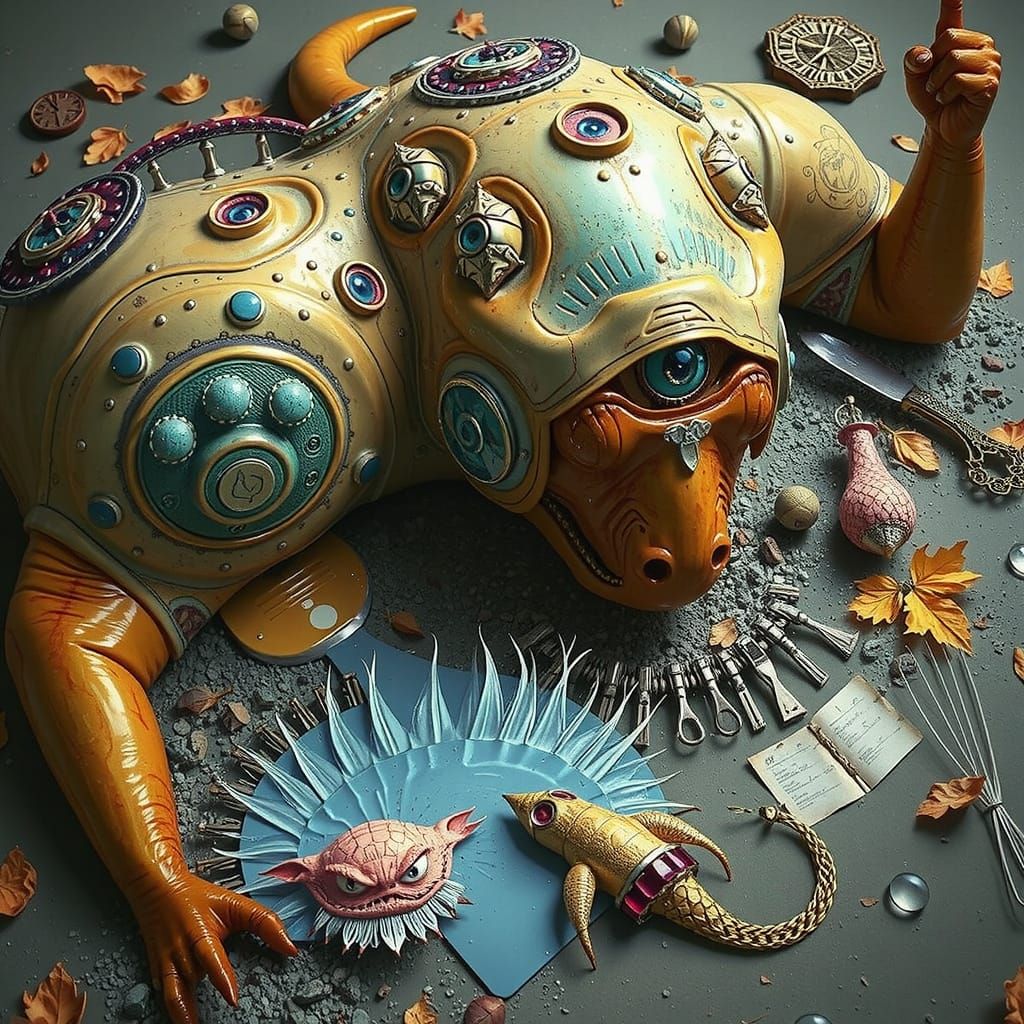 Surreal Glamorous CGI Image in Psychedelic Style