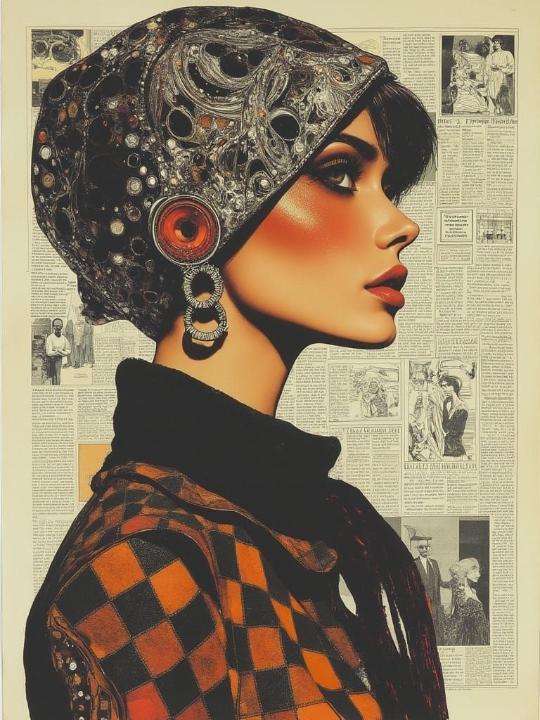 Magical Realism Fashion Model Sketch in Antonio Lopez Style